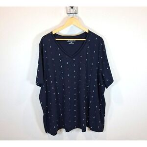 Catherines Suprema Collection Navy Blue T-Shirt Womens Plus Sz 3X 26/28 Nautical